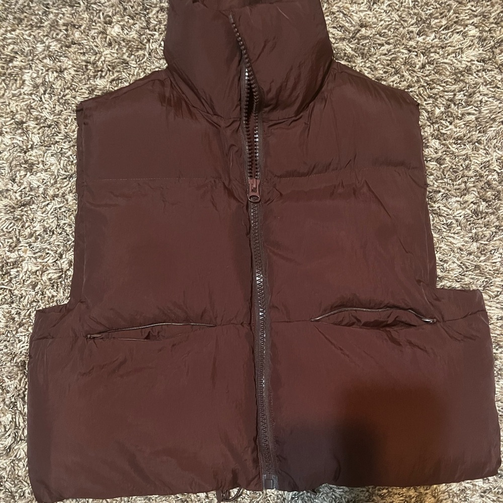 Woman's Brown Puffer Vest